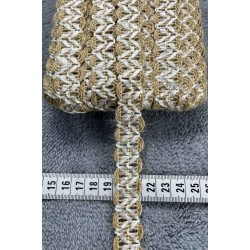 Pearlisse Crochet Hasır Şerit Kurdele &ndash; Beyaz &Ouml;rg&uuml; Detaylı Bohem Dekoratif 1 Metre-KBLYHSR-22