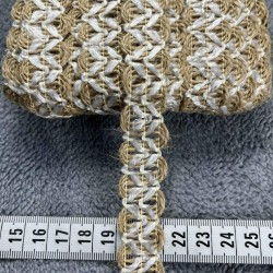 Pearlisse Crochet Hasır Şerit Kurdele &ndash; Beyaz &Ouml;rg&uuml; Detaylı Bohem Dekoratif 1 Metre-KBLYHSR-22