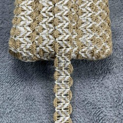 Pearlisse Crochet Hasır Şerit Kurdele &ndash; Beyaz &Ouml;rg&uuml; Detaylı Bohem Dekoratif 1 Metre-KBLYHSR-22