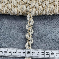 Lunara Hasır Sarmal Şerit Kurdele &ndash; Bohem Deniz Kabuğu Efektli Dekoratif S&uuml;sleme 1 Metre-KBLYHSR-3