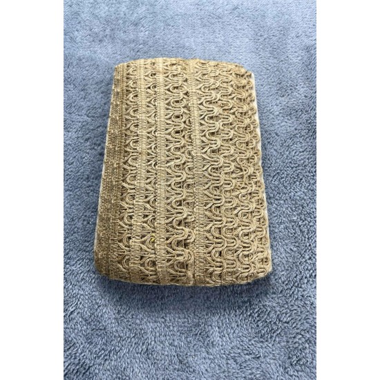 Luneria Loop Hasır Şerit Kurdele &ndash; Doğal J&uuml;t Vintage Dekoratif &Ouml;rg&uuml; Şerit 1 Metre-KBLYHSR-30