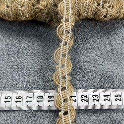 Jutella Pearl Loop Hasır Şerit Kurdele &ndash; İnci Dokulu Rustik Bohem Dekoratif S&uuml;sleme 1 Metre-KBLYHSR-6