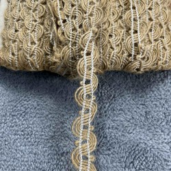 Jutella Pearl Loop Hasır Şerit Kurdele &ndash; İnci Dokulu Rustik Bohem Dekoratif S&uuml;sleme 1 Metre-KBLYHSR-6