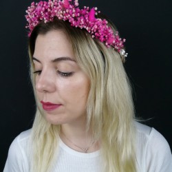 Pembe Kuru &Ccedil;i&ccedil;ekli Ta&ccedil;-KCT-1002