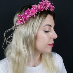 Pembe Kuru &Ccedil;i&ccedil;ekli Ta&ccedil;-KCT-1002