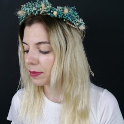 Su Yeşili Kuru &Ccedil;i&ccedil;ekli Ta&ccedil;-KCT-1003