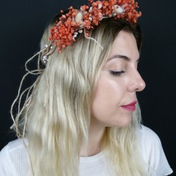 Turuncu Kuru &Ccedil;i&ccedil;ekli Ta&ccedil;-KCT-1005