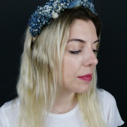 Mavi Kuru &Ccedil;i&ccedil;ekli Ta&ccedil;-KCT-1006