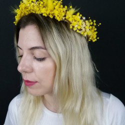 Sarı Kuru &Ccedil;i&ccedil;ekli Ta&ccedil;-KCT-1007