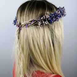 Mor Mavi Kuru Çiçekli Taç-KCT-1014