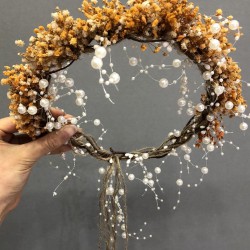 Turuncu İncili Kuru &Ccedil;i&ccedil;ekli Ta&ccedil;-KCT-1020