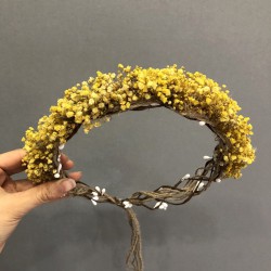 Sarı Kuru &Ccedil;i&ccedil;ekli Ta&ccedil;-KCT-1026