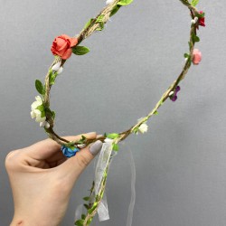 Rengarenk Kağıt Güllü Yapraklı Nedime Tacı Ve Hediyelik Çocuk Tacı-KCT-1037