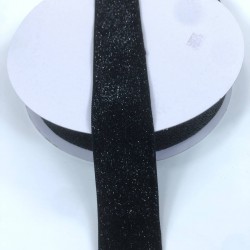 Simli Siyah Kadife Kurdele 4 Cm-KDF-1001