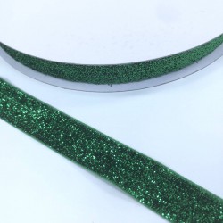 Yeşil Simli Kadife Kurdele 2 Cm-KDF-1010