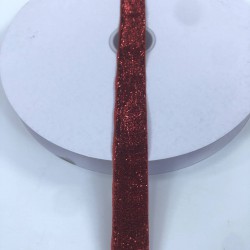 Kırmızı Simli Kadife Kurdele 2 Cm-KDF-1011 Kırmızı Simli Kadife Kurdele 2 Cm-KDF-1011