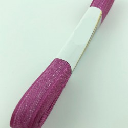 Fuşya Simli Kadife Efektli Kurdele 1 cm-KDK-1045