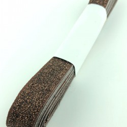 Kahve Kadife Simli Kurdele 1,5 cm-KDK-1060 Kahve Kadife Simli Kurdele 1,5 cm-KDK-1060