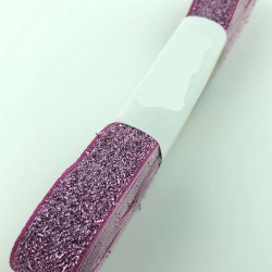 Pembe Kadife Simli Kurdele 1,5 cm-KDK-1064