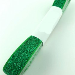 Yeşil Kadife Simli Kurdele 1,5 cm-KDK-1067