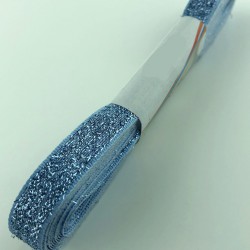 Bebe Mavi Kadife Simli Kurdele 1 cm-KDK-1069