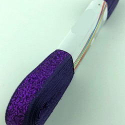 Mor Kadife Simli Kurdele 1 cm-KDK-1072