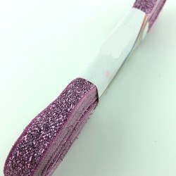 Pembe Kadife Simli Kurdele 1 cm-KDK-1073