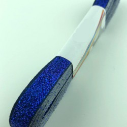 Saks Mavi Kadife Simli Kurdele 1 cm-KDK-1074