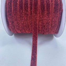 Kırmızı Simli Kadife Kurdele Süsleme Paketleme Kurdelesi 1 Cm-KDK-1086 Kırmızı Simli Kadife Kurdele Süsleme Paketleme Kurdelesi 1 Cm-KDK-1086
