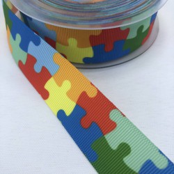 Rengarenk Puzzle Desenli Grogren Kurdele-KDL-1003