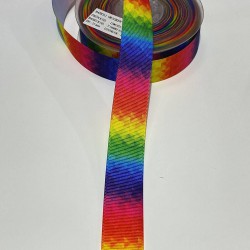 Gökkuşağı Baskılı Grogren Kurdele-KDL-1010