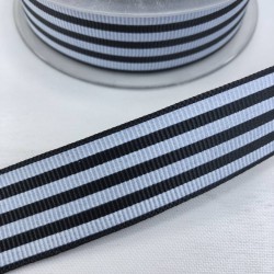 Siyah Beyaz Çizgili Grogren Kurdele-KDL-1020