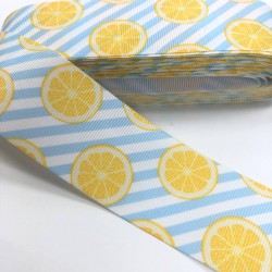 Mavi Çizgili Portakal Desenli Grogren Kurdele-KDL-1037 Mavi Çizgili Portakal Desenli Grogren Kurdele-KDL-1037