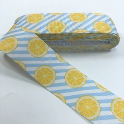 Mavi Çizgili Portakal Desenli Grogren Kurdele-KDL-1037 Mavi Çizgili Portakal Desenli Grogren Kurdele-KDL-1037