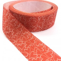 Sevgililer Günü Kalp Desenli Grogren Kurdele-KDL-1043