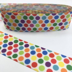 Rengarenk Yuvarlak Desenli Grogren Kurdele-KDL-1046