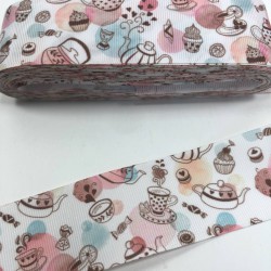 Mavi Pembe Kahve Desenli Grogren Kurdele-KDL-1064