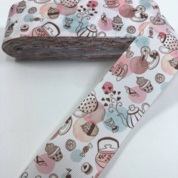 Mavi Pembe Kahve Desenli Grogren Kurdele-KDL-1064