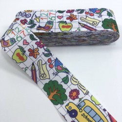 Okul Çantası Desenli Rengarenk Grogren Kurdele-KDL-1069