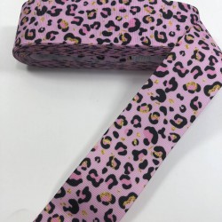 Pembe Leopar Desenli Grogren Kurdele-KDL-1070