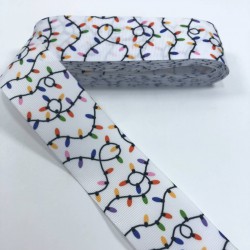 Beyaz Işık Desenli Grogren Kurdele-KDL-1071