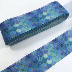 Su Yeşili Balon Desenli Grogren Kurdele-KDL-1074