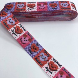 Rengarenk Kalp Desenli Grogren Kurdele-KDL-1091