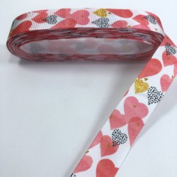 Büyük Kalp Desenli Grogren Kurdele-KDL-1095