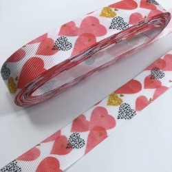 Büyük Kalp Desenli Grogren Kurdele-KDL-1095