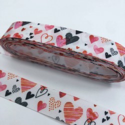 Renkli Renkli Kalp Desenli Grogren Kurdele-KDL-1097