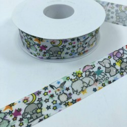 Rengarenk Fil Desenli Grogren Kurdele-KDL-1107