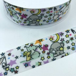 Rengarenk Fil Desenli Grogren Kurdele-KDL-1107