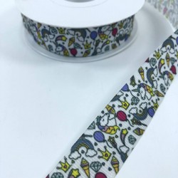 Renkli Unicorn Desenli Grogren Kurdele-KDL-1123