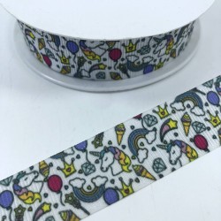 Renkli Unicorn Desenli Grogren Kurdele-KDL-1123